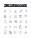 Business statistics line icons collection. Social psychology, Ecology environment, Computational science, Criminal