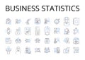 Business statistics line icons collection. Social psychology, Ecology environment, Computational science, Criminal