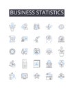 Business statistics line icons collection. Storytelling, Plot, Perspective, Dialogue, Memoir, Characterization