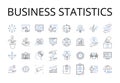 Business statistics line icons collection. Social psychology, Ecology environment, Computational science, Criminal