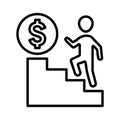 Business steps, education upstairs outline icon. line art design
