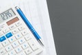 Business still life with calculator on table in office. Royalty Free Stock Photo