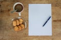 Business still life with empty sheet paper for copyspace Royalty Free Stock Photo