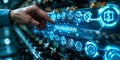 Business Strategist Focused on Optimizing Value Chain Operations with High-Tech Digital Interface for Increased Efficiency