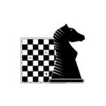 Business strategy, chessboard and figure horse