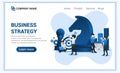 business strategy concept with characters. Business metaphor, Leadership, Business management, Target achievement. Flat vector