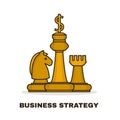 Business strategy concept. Chess gold Royalty Free Stock Photo