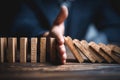 Business strategy effective interventions to prevent the domino effect of risks and failures Royalty Free Stock Photo