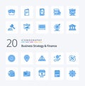 20 Business Strategy And Finance Blue Color icon Pack like converter charity bricks hand dollar Royalty Free Stock Photo