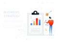 Business strategy - flat design style web banner