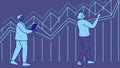 Business Strategy Growth, People Analyzing Upward Charts, vector design Generative AI Royalty Free Stock Photo