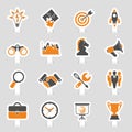 Business Strategy Icon Sticker Set Royalty Free Stock Photo