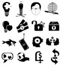 Business strategy icons set Royalty Free Stock Photo