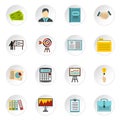 Business strategy icons set, flat style Royalty Free Stock Photo