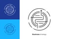 Arrow go through labyrinth line art vector icon