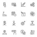 Business strategy line icons set Royalty Free Stock Photo