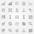 Business strategy linear icons