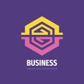 Business strategy logo design. Development sign. Hexagon symbol. Vector illustration.