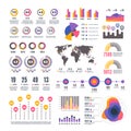 Business strategy modern presentation infographic vector elemens. Bar graph and rate charts