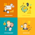 Business strategy planning icon flat Royalty Free Stock Photo