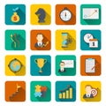 Business strategy planning icon flat