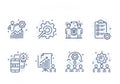 Business Strategy and Process Improvement Line Icons Set Royalty Free Stock Photo