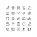 Business Strategy and Technology Outline Icon Set Royalty Free Stock Photo