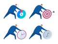 The business strategy, time management, achievement flat vector Royalty Free Stock Photo