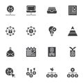 Business strategy vector icons set Royalty Free Stock Photo