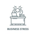 Business stress vector line icon, linear concept, outline sign, symbol Royalty Free Stock Photo