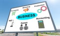 Business structure concept on a billboard Royalty Free Stock Photo