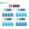 Business structure of organization. Vector organizational structural hierarchy chart with employees icons Royalty Free Stock Photo