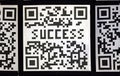 Business success abstract motivation concept mobile phone qr code design