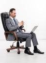 Business success. Businessman communication on computer. freelancer working online. freelance blogger. Remote freelance