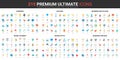 Business success color flat icons set, symbols of business processes organization