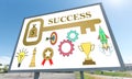 Business success concept on a billboard Royalty Free Stock Photo