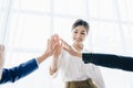 Business Success concept with partner, Partnership Giving Fist Bump after Complete a deal. Successful Teamwork Royalty Free Stock Photo