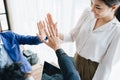 Business Success concept with partner, Partnership Giving Fist Bump after Complete a deal. Successful Teamwork Royalty Free Stock Photo