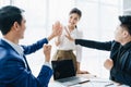 Business Success concept with partner, Partnership Giving Fist Bump after Complete a deal. Successful Teamwork Royalty Free Stock Photo