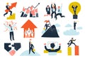 Business Success Flat Icons Set