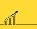 business success growth chart with upward direction arrow Royalty Free Stock Photo