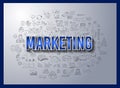 Business Success and Marketing Strategy concept with Doodle design style Royalty Free Stock Photo