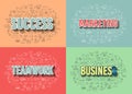 Business Success and Marketing Strategy concept with Doodle design style Royalty Free Stock Photo