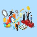 Business success movement winner flat 3d isometric vector Royalty Free Stock Photo