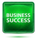 Business Success Neon Light Green Square Button Royalty Free Stock Photo