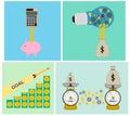 Business success profit money concepts icon set