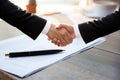 Business Successful Hand Shaking Hands Over Agreement Form