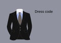 Business suit of businessman, dress code vector.