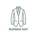 Business suit line icon, vector. Business suit outline sign, concept symbol, flat illustration Royalty Free Stock Photo