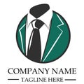 Business suit logo, clothes, vector illustration, template